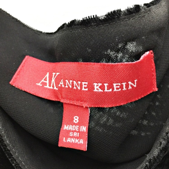 ANNE KLEIN Black Textured Velvet A-Line Skirt Sz 8 - Picture 4 of 8